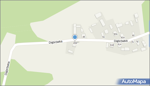 Dąbrówka, Dąbrówka, 83A, mapa Dąbrówka