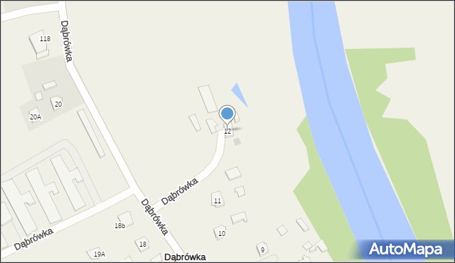 Dąbrówka, Dąbrówka, 12, mapa Dąbrówka