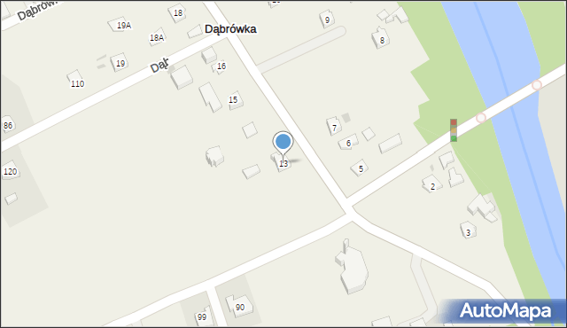 Dąbrówka, Dąbrówka, 13, mapa Dąbrówka