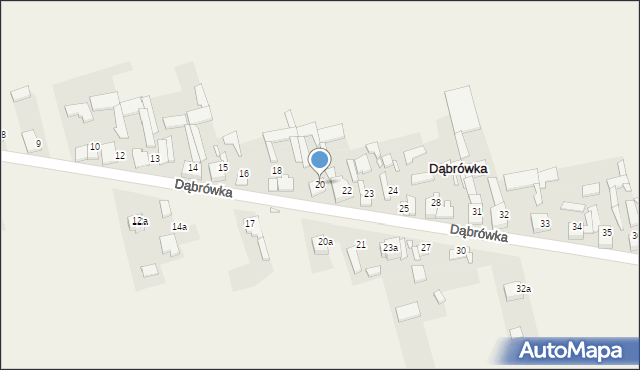 Dąbrówka, Dąbrówka, 20, mapa Dąbrówka