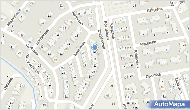 Dąbrówka, Daglezjowa, 16, mapa Dąbrówka