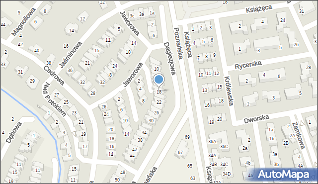 Dąbrówka, Daglezjowa, 18, mapa Dąbrówka