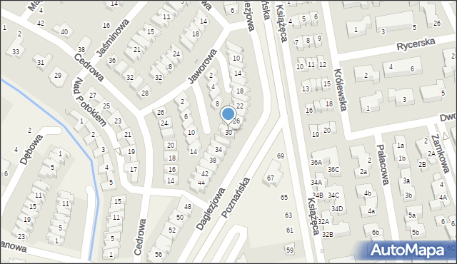 Dąbrówka, Daglezjowa, 30, mapa Dąbrówka