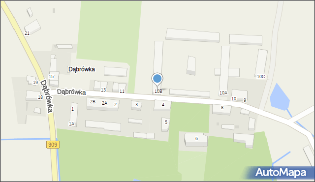 Dąbrówka, Dąbrówka, 10B, mapa Dąbrówka