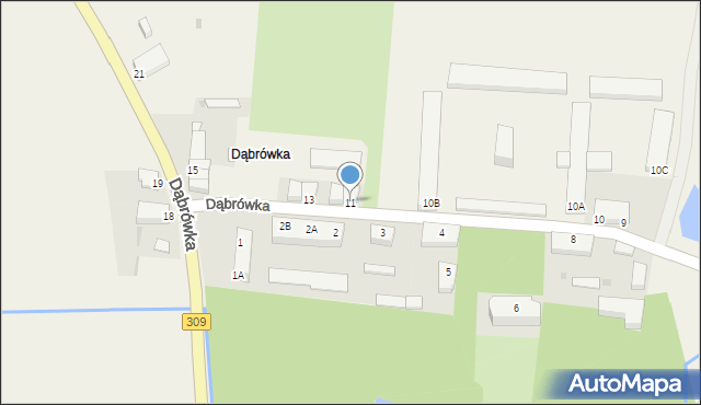 Dąbrówka, Dąbrówka, 11, mapa Dąbrówka