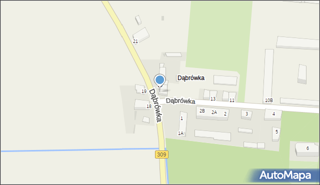 Dąbrówka, Dąbrówka, 17, mapa Dąbrówka