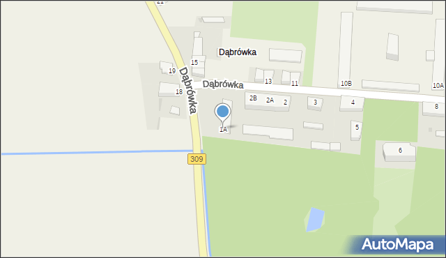 Dąbrówka, Dąbrówka, 1A, mapa Dąbrówka