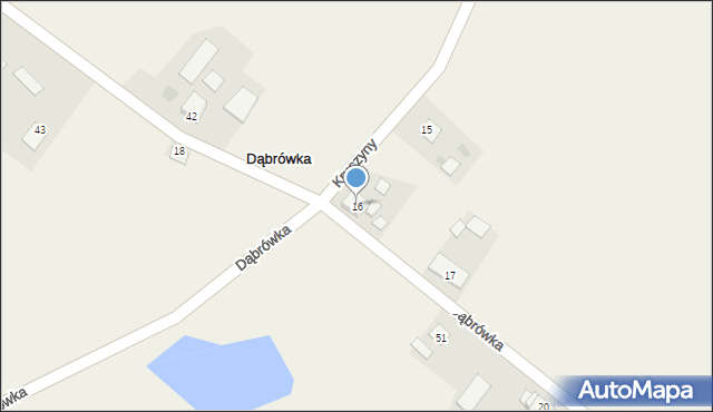 Dąbrówka, Dąbrówka, 16, mapa Dąbrówka