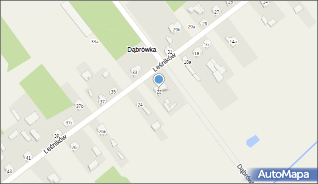 Dąbrówka, Dąbrówka, 22, mapa Dąbrówka