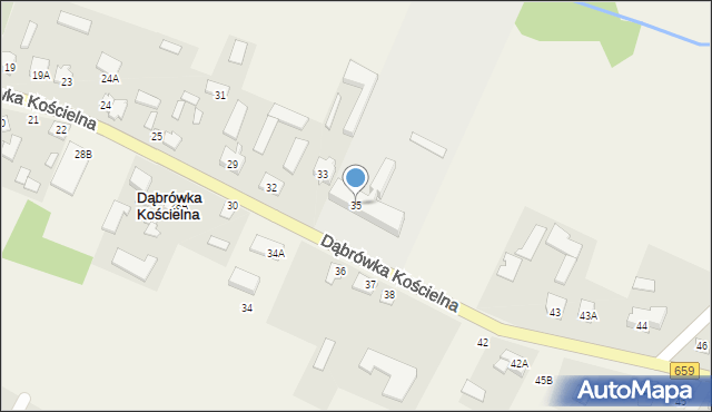 Dąbrówka Kościelna, Dąbrówka Kościelna, 35, mapa Dąbrówka Kościelna