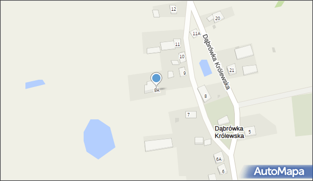 Dąbrówka Królewska, Dąbrówka Królewska, 9A, mapa Dąbrówka Królewska