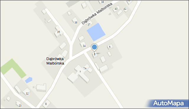 Dąbrówka Malborska, Dąbrówka Malborska, 6, mapa Dąbrówka Malborska