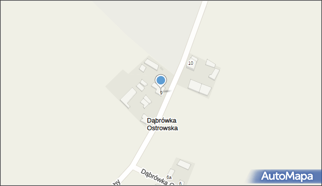Dąbrówka Ostrowska, Dąbrówka Ostrowska, 9, mapa Dąbrówka Ostrowska