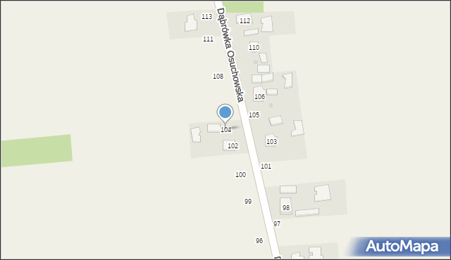 Dąbrówka Osuchowska, Dąbrówka Osuchowska, 104, mapa Dąbrówka Osuchowska