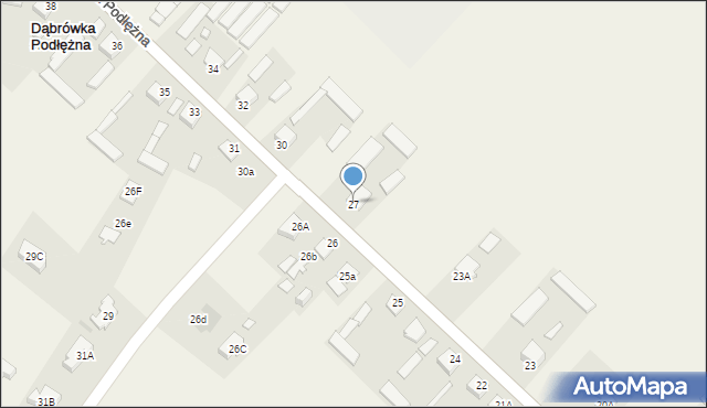Dąbrówka Podłężna, Dąbrówka Podłężna, 27, mapa Dąbrówka Podłężna