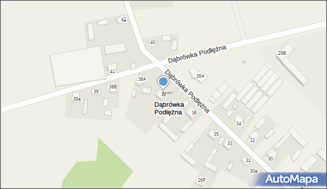 Dąbrówka Podłężna, Dąbrówka Podłężna, 38, mapa Dąbrówka Podłężna