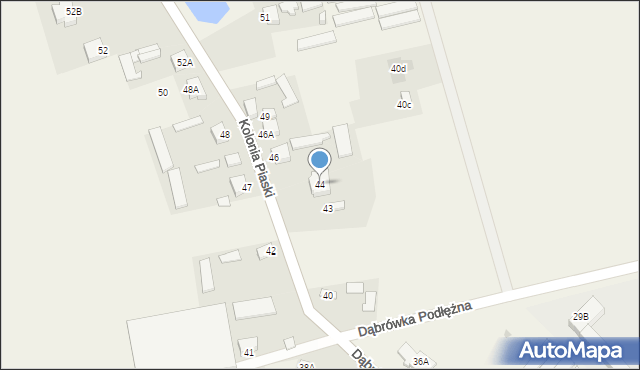 Dąbrówka Podłężna, Dąbrówka Podłężna, 44, mapa Dąbrówka Podłężna