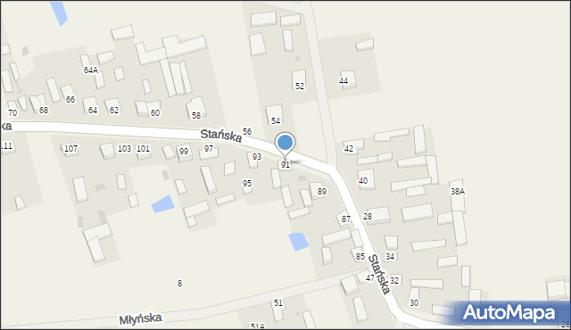 Dąbrówka-Stany, Dąbrówka-Stany, 91, mapa Dąbrówka-Stany