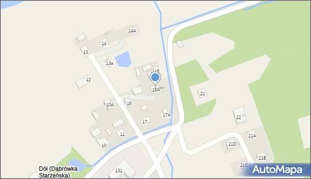 Dąbrówka Starzeńska, Dąbrówka Starzeńska, 16A, mapa Dąbrówka Starzeńska