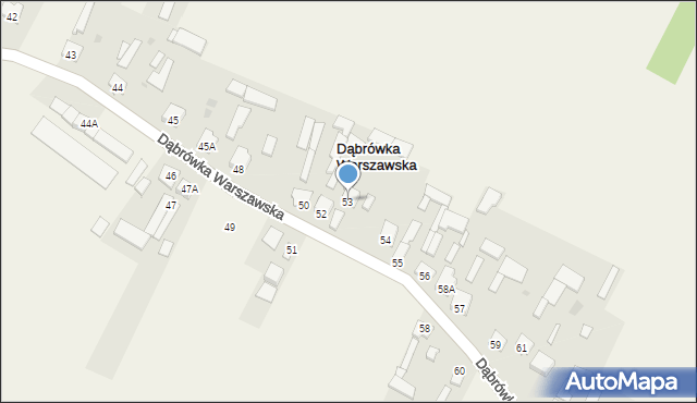 Dąbrówka Warszawska, Dąbrówka Warszawska, 53, mapa Dąbrówka Warszawska