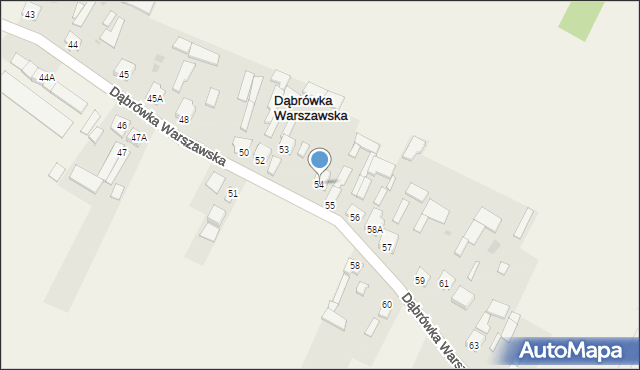 Dąbrówka Warszawska, Dąbrówka Warszawska, 54, mapa Dąbrówka Warszawska