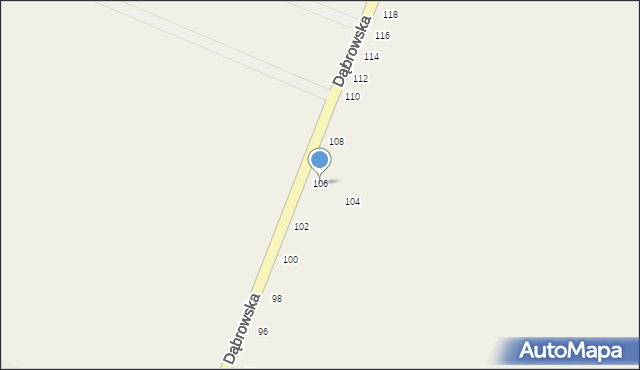 Dąbrówka Wielka, Dąbrowska, 106, mapa Dąbrówka Wielka