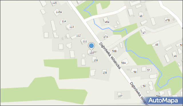 Dąbrówka Wisłocka, Dąbrówka Wisłocka, 110, mapa Dąbrówka Wisłocka