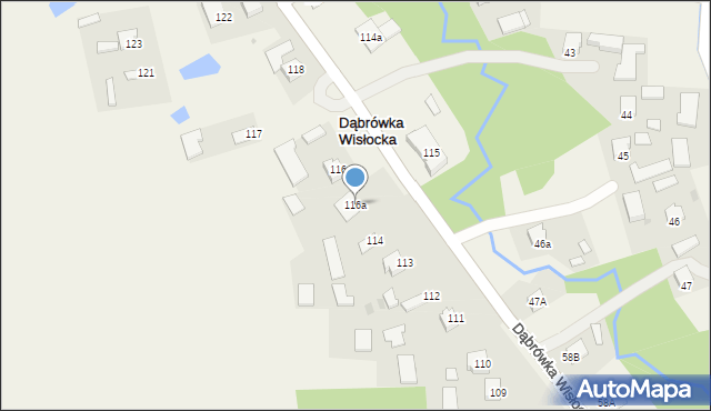 Dąbrówka Wisłocka, Dąbrówka Wisłocka, 116a, mapa Dąbrówka Wisłocka