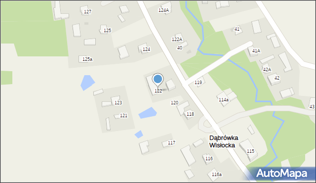 Dąbrówka Wisłocka, Dąbrówka Wisłocka, 122, mapa Dąbrówka Wisłocka