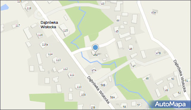 Dąbrówka Wisłocka, Dąbrówka Wisłocka, 46a, mapa Dąbrówka Wisłocka