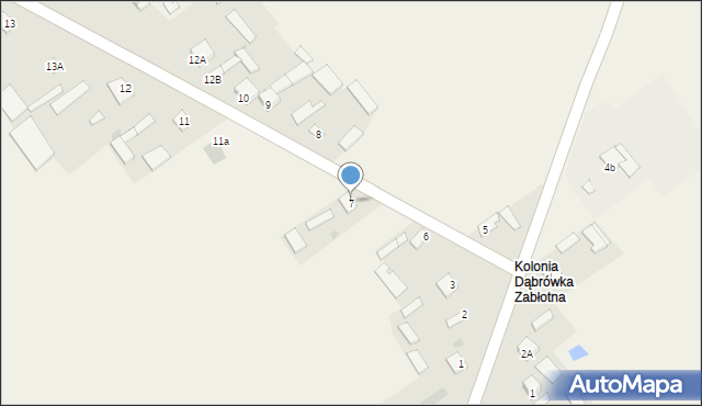 Dąbrówka Zabłotnia, Dąbrówka Zabłotnia, 7, mapa Dąbrówka Zabłotnia