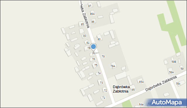 Dąbrówka Zabłotnia, Dąbrówka Zabłotnia, 77, mapa Dąbrówka Zabłotnia