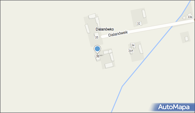 Dalanówek, Dalanówek, 36, mapa Dalanówek