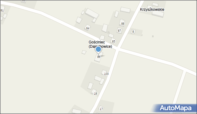 Dalechowice, Dalechowice, 86, mapa Dalechowice