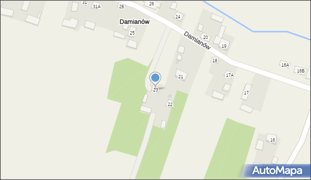 Damianów, Damianów, 23, mapa Damianów