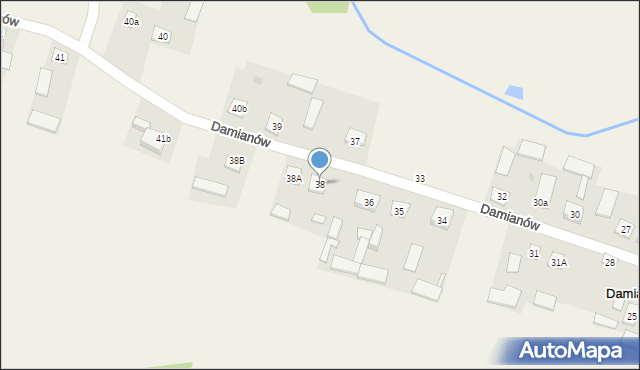 Damianów, Damianów, 38, mapa Damianów