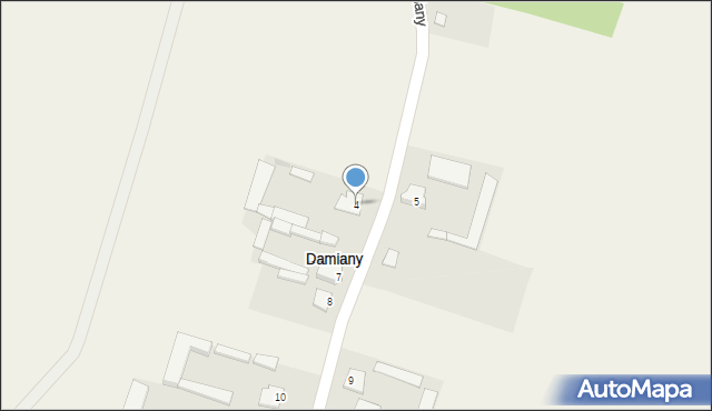 Damiany, Damiany, 4, mapa Damiany