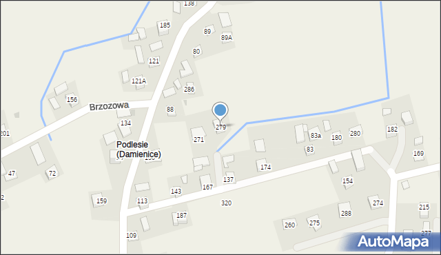 Damienice, Damienice, 279, mapa Damienice