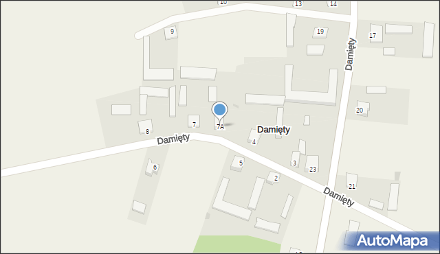 Damięty, Damięty, 7A, mapa Damięty