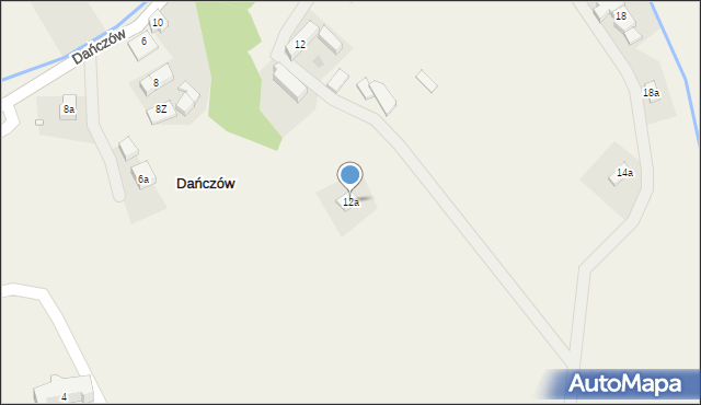 Dańczów, Dańczów, 12a, mapa Dańczów