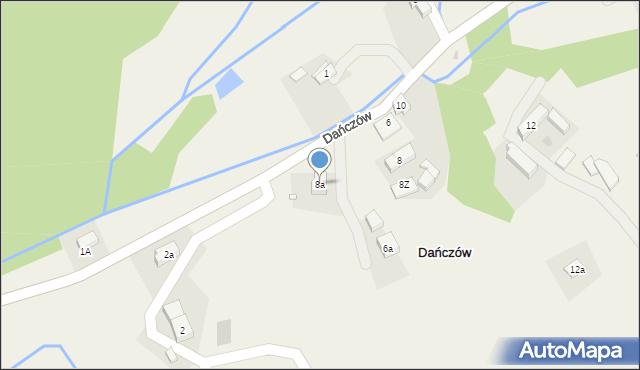 Dańczów, Dańczów, 8a, mapa Dańczów