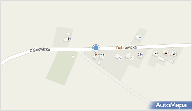 Daniec, Dąbrowicka, 33, mapa Daniec