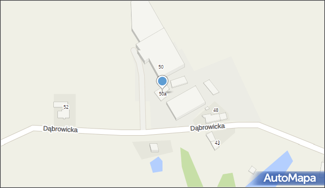 Daniec, Dąbrowicka, 50a, mapa Daniec