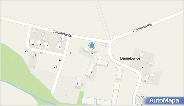 Danielowice, Danielowice, 1a, mapa Danielowice