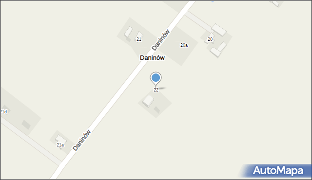 Daninów, Daninów, 22, mapa Daninów