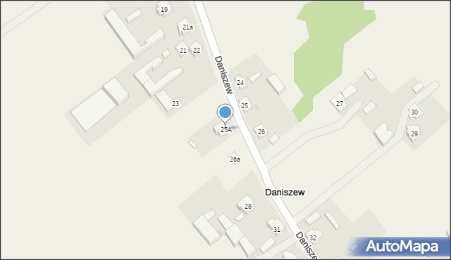 Daniszew, Daniszew, 25A, mapa Daniszew