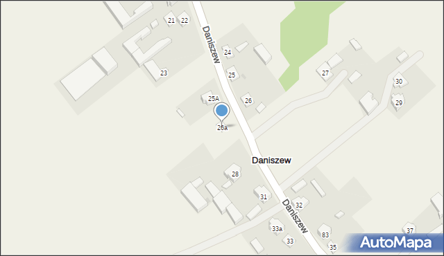 Daniszew, Daniszew, 26a, mapa Daniszew