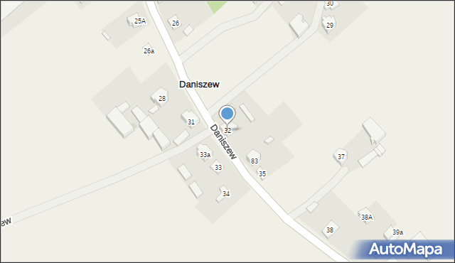 Daniszew, Daniszew, 32, mapa Daniszew