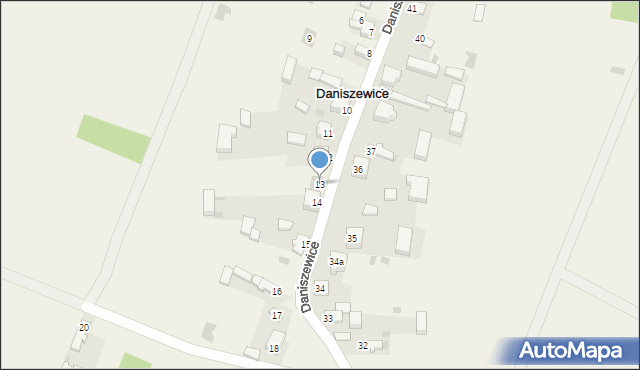 Daniszewice, Daniszewice, 13, mapa Daniszewice