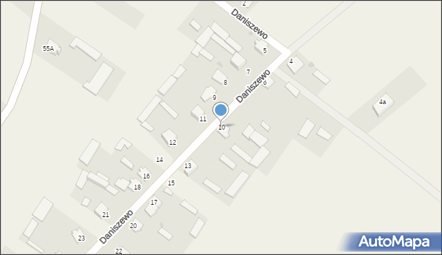 Daniszewo, Daniszewo, 10, mapa Daniszewo